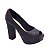 Peep Toe Hellen Suzan Meia Pata Salto Bloco Gliter Preto - Imagem 1