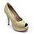 Peep Toe Hellen Suzan Meia Pata Salto 12 Gliter Dourado - Imagem 1