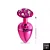 Plug de Metal  Com Pedras Cravejadas (HA134R)  TAM P- Rosa - Imagem 1