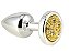 Plug Anal  Com Pedra Cravejada -PRATA C/DOURADO  TAM-M -HA144CD - Imagem 4