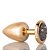 Plug Anal Less M Dourado Com Pedra Cravejada Onix HA144DP - Imagem 1