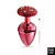 Plug de Metal  Com Pedras Cravejadas (HA135V) - Vermelho TAM M - Imagem 1
