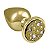 Plug M Dourado Com Pedra Cravejada Em Strass HA135D - Imagem 3