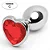 Plug Anal de Coração Aço Inox - Tamanho  G -Cor Vermelho - Imagem 1