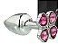 Plug de Metal Prata Com Trevo Cor Rosa  TAM-P (HA137C) - Imagem 2