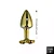 Plug de Metal Dourado Com Trevo Cor Rosa  TAM-P (HA137) - Imagem 4