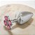 Plug Tam  M Trevo  Cromado Pedras Cor Rosa - HA139C - Imagem 1