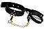 Choker Celinna Em Couro 33 Mm Use Como Colar- Preto E Dourado - Imagem 2