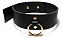 Choker Celinna Em Couro 33 Mm Use Como Colar- Preto E Dourado - Imagem 4