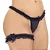 Calcinha Fio em Microfibra com Perneira em Tule Lacinho - BLACK- - Imagem 5