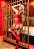 Bodystocking Macacão com Meia Tipo Cinta Liga Detalhes Por Toda a Peça - Vermelho- Tamanho Único- - Imagem 2