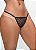 Calcinha Tule Poá Fio Dental Laterais Reguláveis Y5118- BLACK - Imagem 1