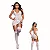 Bodystocking Mini Vestido com Cinta-Liga Integrada e Meias-Tamanho: Único- WHITE- - Imagem 3
