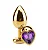 Plug Anal de Coração em Aço - Dourado Com Roxo- Tamanho G- - Imagem 7