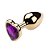 Plug Anal de Coração em Aço - Dourado Com Roxo- Tamanho G- - Imagem 1