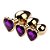 Plug Anal de Coração em Aço - Dourado Com Roxo- Tamanho G- - Imagem 5