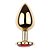 Plug Anal de Coração em Aço - Dourado Com Vermelho- Tamanho G- - Imagem 5