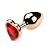 Plug Anal de Coração em Aço - Dourado Com Vermelho- Tamanho M- - Imagem 5