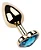 Plug Anal de Coração em Aço - Dourado Com AZUL- Tamanho P- - Imagem 5