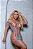Vestido BODYSTOCKING MULTICOLOR Com Recortes VAZADOS-Y2143 - Imagem 1