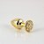 Plug de Metal Com Pedras Cravejadas (HA134D) TAM P- DOURADO PEDRAS CRAVEJADAS- - Imagem 3