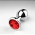 Plug Anal Jóia Aço Inoxidável Redondo Prateado Pedra Vermelho TAM M- - Imagem 3