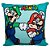 Almofada fibra Veludo Mário e Luigi Verde 40x40cm - Imagem 1
