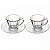 Cj 2 Xícaras p/ Café de Cristal c/ fio de Ouro e Pires  70ml - Imagem 1