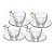 Cj 4 Xícaras de Café com Pires GOLDEN BIRD 80ml CRISTAL - Imagem 1