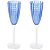 Cj 2 Taças p/ Champanhe de Vidro ORQUIDEA Azul 200ml - Imagem 1