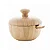 Açucareiro c/ Colher Verona 10x 10x 8cm Bambu - Imagem 1