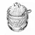 Açucareiro de Cristal c/ Colher e Tampa  IMPERIAL 240ml - Imagem 1