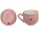 Jogo C/12 peças 6 Xícaras C/6 pires Café Porcelana 90ml Lamour ROSA Hauskraft - Imagem 1