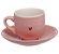 Jogo C/12 peças 6 Xícaras C/6 pires Café Porcelana 90ml Lamour ROSA Hauskraft - Imagem 2