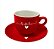 Jogo C/12 peças 6 Xícaras c/ 6 pires Café Porcelana 90ml Lamour Vermelho Hauskraft - Imagem 1