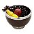 CENTRO DE MESA MADEIRA C/BORDA E PE ACO INOX 27x18cm - Imagem 1