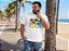 Camiseta Estampada Masculina Coqueiro Branca Plus Size XP ao G5 - Imagem 2