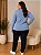 Blusa Feminina Gola Alta Elastano Cinza Plus Size Do XP ao XG - Imagem 3