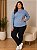 Blusa Feminina Gola Alta Elastano Cinza Plus Size Do XP ao XG - Imagem 2