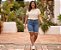 Bermuda Jeans Stretch Clear Feminina Com Barrinha Dobrada Plus Size Do 44 ao 70 3463 - Imagem 6