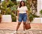 Bermuda Jeans Stretch Clear Feminina Com Barrinha Dobrada Plus Size Do 44 ao 70 3463 - Imagem 1