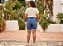 Bermuda Jeans Stretch Clear Feminina Com Barrinha Dobrada Plus Size Do 44 ao 70 3463 - Imagem 5