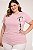 Camiseta Estampada Feminina Panda Rosa Plus size Do XP ao G5 - Imagem 2