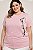 Camiseta Estampada Feminina Panda Rosa Plus size Do XP ao G5 - Imagem 1