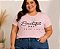 Camiseta Estampada Beautiful Day Rosa Plus size Do XP ao G5 - Imagem 2