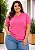 Camiseta Básica Feminina Rosa Pink Plus Size XP ao G5 - Imagem 1