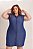 Vestido Jeans Stretch Feminino Plus Size Pequenos Defeitos - Imagem 1