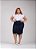 Saia Jeans Secretaria Strech Barra Desfiada Plus Size 44 ao 70 3445 - Imagem 4