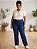 Calça Reta Jeans Com Stretch Puído nos Bolsos Feminina Plus size Do 44 ao 70 3447 - Imagem 1