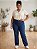 Calça Reta Jeans Com Stretch Puído nos Bolsos Feminina Plus size Do 44 ao 70 3447 - Imagem 2